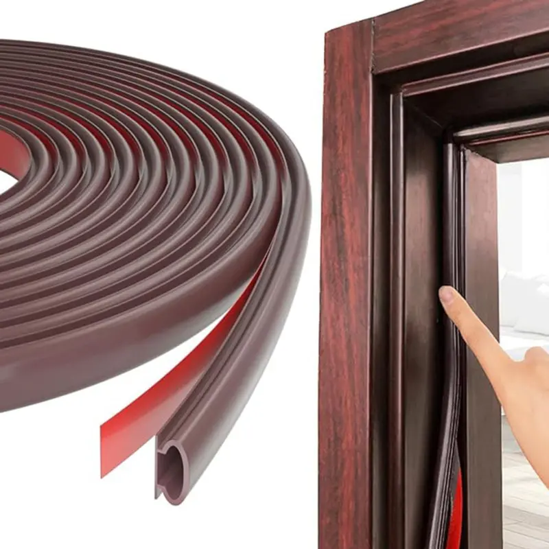 Brown Self-Adhesive Door Sweep – Acoustic & Dust-Sealing Weatherstrip (10 × 6 Mm × 6 M) 1
