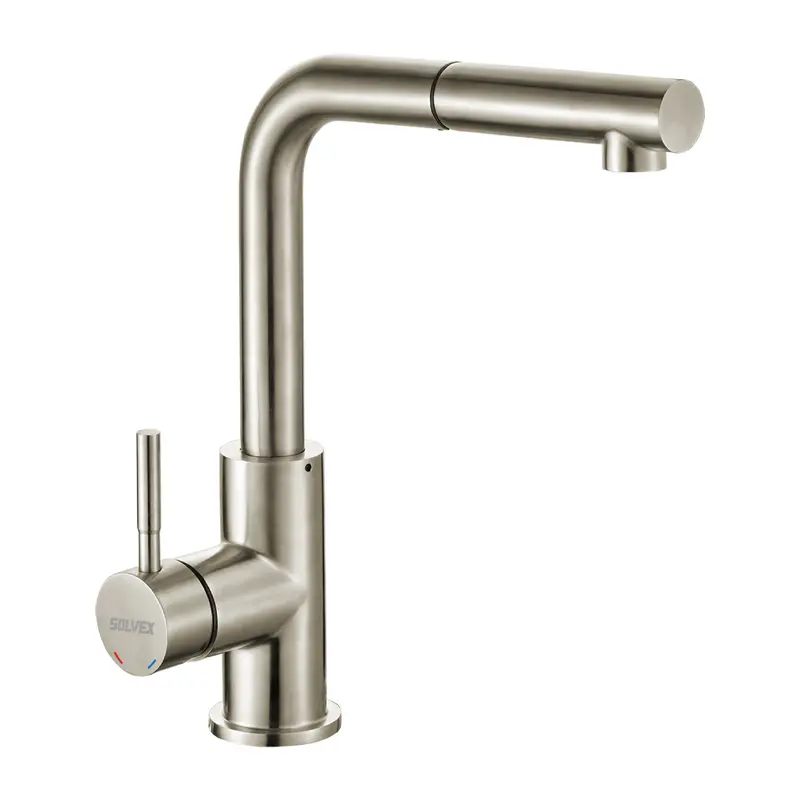 Brushed Satin Kitchen Faucet – High-Arc Pull-Down Sprayer With 1.5 M Extendable Hose 2