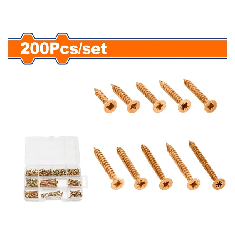 Carbon Steel Particleboard Screws – 200-Piece Galvanized Kit For Mdf And Chipboard 1