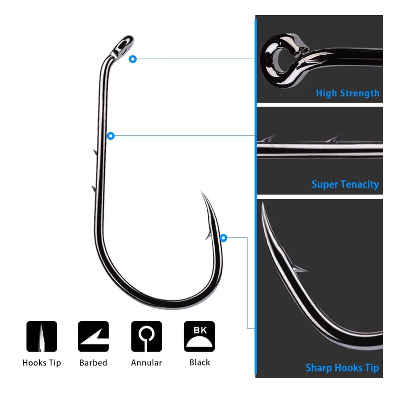 Carbon Steel Triple Fishing Hooks – Heavy-Duty 100-Piece Box 1