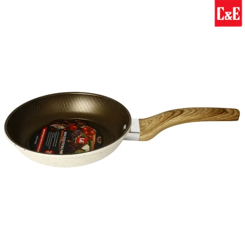 Ceramic-Coated Cast Iron Frying Pan – 20 Cm (8") Pfoa-Free, Wood-Style Bakelite Handle 1