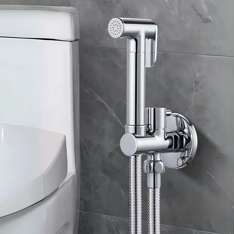 Chrome Bidet Shower Set – 4-Piece Phone-Style Toilet Sprayer Kit 1