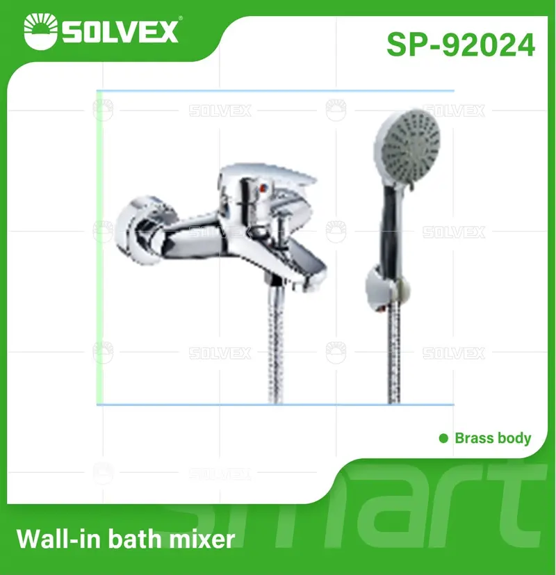 Chrome Wall-Mount Shower & Tub Mixer With Handheld Showerhead, 1.5M Flexible Hose, And Diverter 1