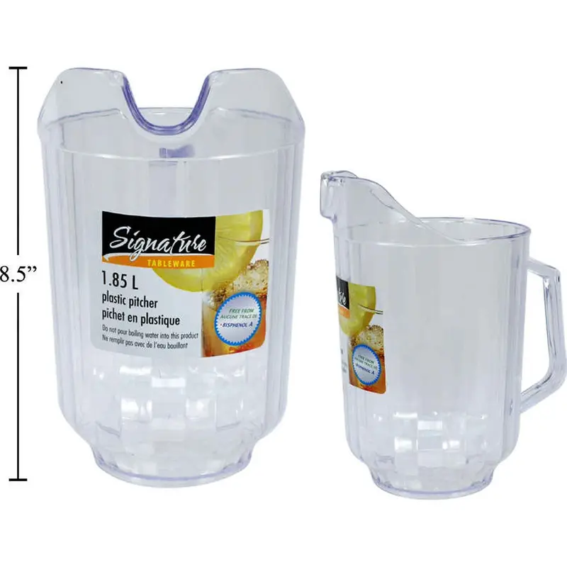 Clear Plastic Measuring Pitcher – 1.85 Liters, Graduated Scale, Gv97782 Label 1
