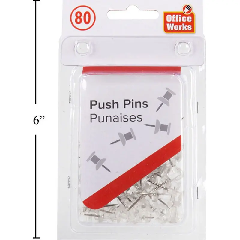 Clear Push Pins – 80-Piece Transparent Thumbtack Set With Decorative Heads 1