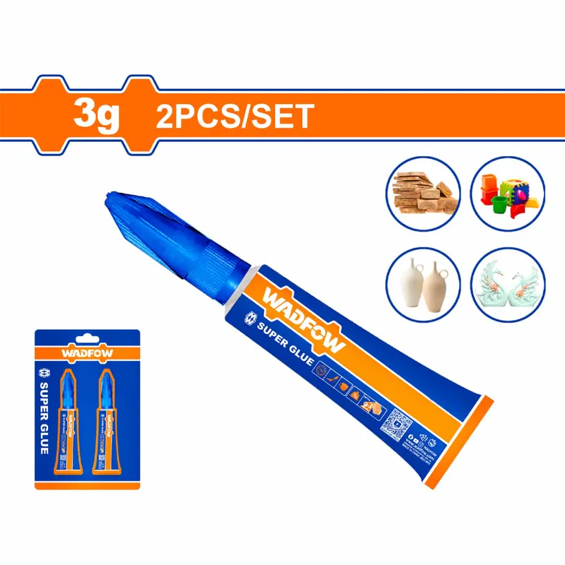Clear Super Glue (Cyanoacrylate) – 100% Pure Formula, 3G Tube, 2-Pack Set 1