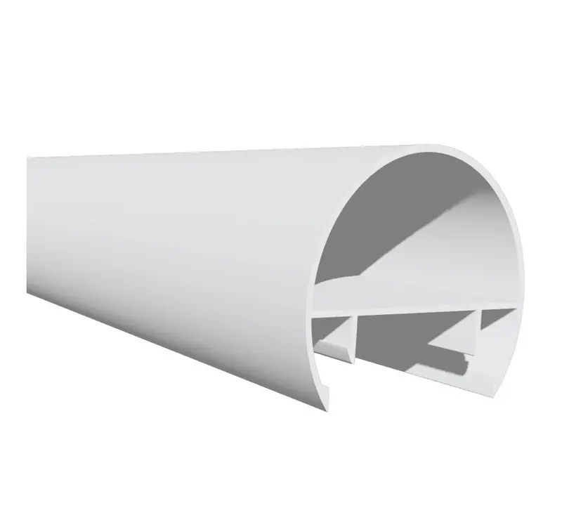 Clip-On Round Handrail Tube – 60 Mm Diameter, 5.85 M Length, Aluminum, White Lacquered 1