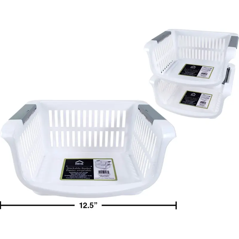 Colorful Stackable Storage Basket With Handles And Insert Card Slot 1