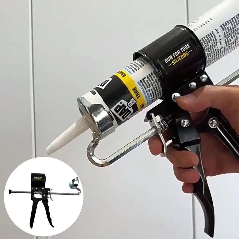 Compact 14.5" Aluminum-Handle Silicone Caulking Gun – Slim Design For Tight Spaces 1