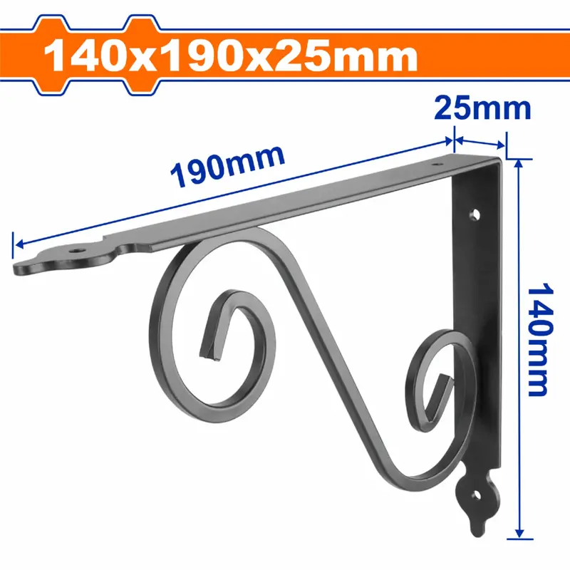 Compact Shelf Bracket – 4" × 5.5", 2.8 Mm Thick Steel, 4-Mount Design, 40 Kg Load Capacity, Matte Black Finish 1