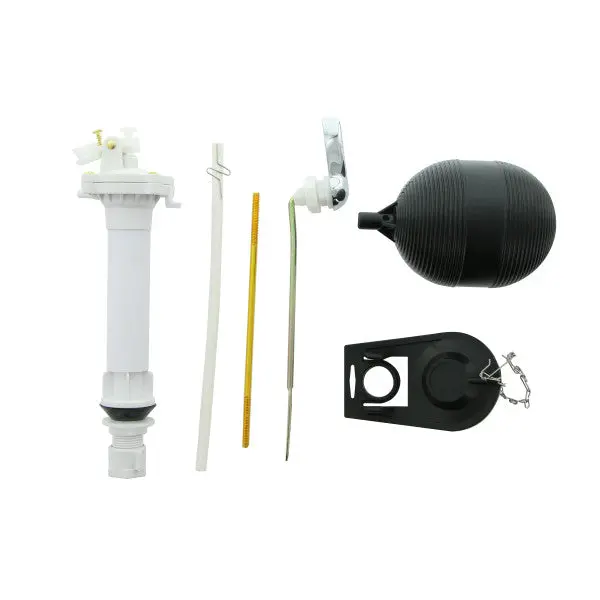 Complete Toilet Tank Repair Kit: Fill Valve, Flapper, Float & Handle 1