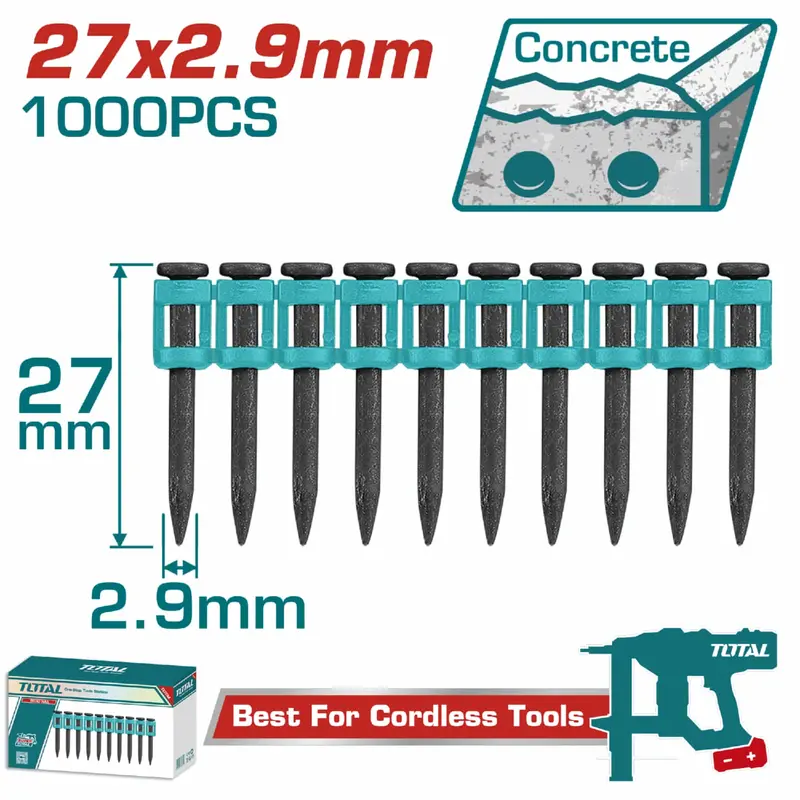Concrete Nail Cartridge – 27Mm Length, Pack Of 1000 Units 1