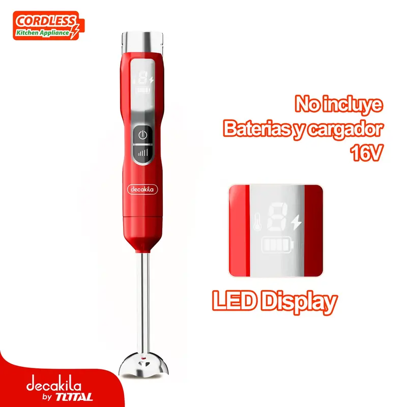 Cordless Hand Blender – Red, 100W, 16V, Optimized For Juices, Sauces & Light Mixing (Battery & Charger Sold Separately) 1