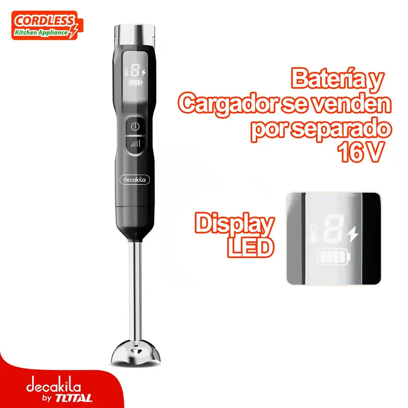 Cordless Hand Mixer In Gray – 100W, 16V, Optimized For Juices, Sauces & Mixing; Battery And Charger Sold Separately 1