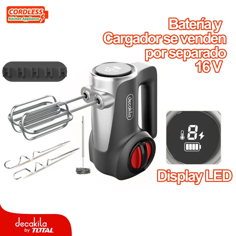 Cordless Hand Mixer In Gray – 125W, 16V, 7-Speed Control; Battery And Charger Sold Separately 1