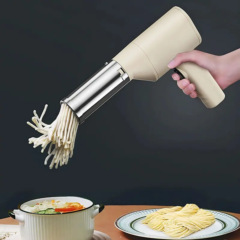 Cordless Portable Pasta Maker – Rechargeable Noodle Machine With Multiple Shape Attachments 1