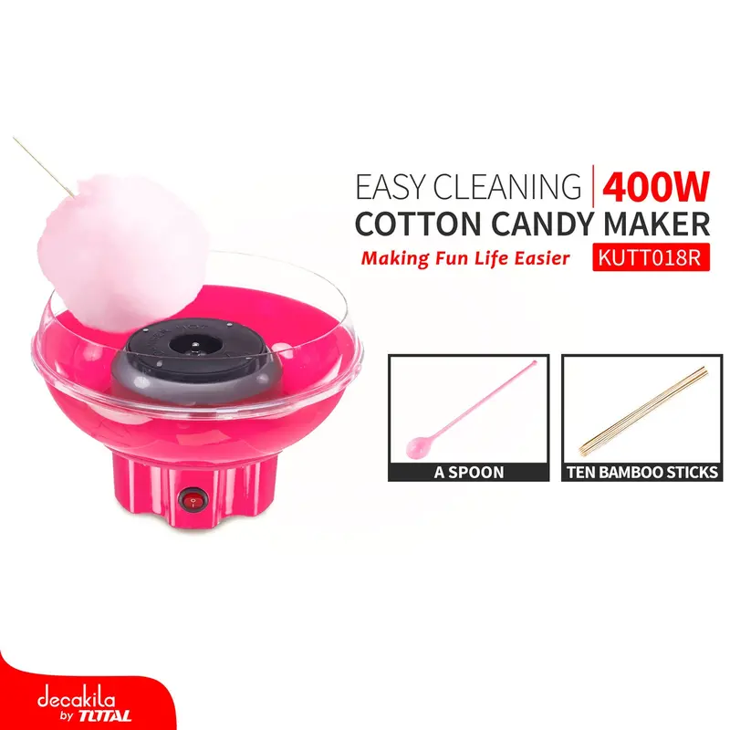 Cotton Candy Machine – 400W, 120V/60Hz, Pink Bpa-Free Pc/Pp Housing, 26.5 × 26.5 × 15Cm 1
