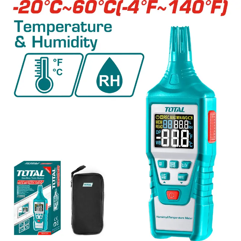 Digital Moisture Meter With Lcd Display – Integrated Thermometer And Hygrometer 1