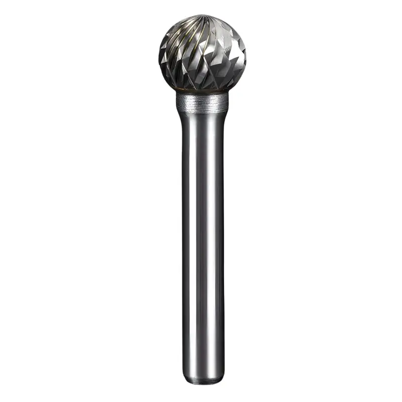 Double-Cut Spherical Tungsten Carbide Rotary Burr – 6Mm Shank & 12Mm Ball Head For Mototool 1