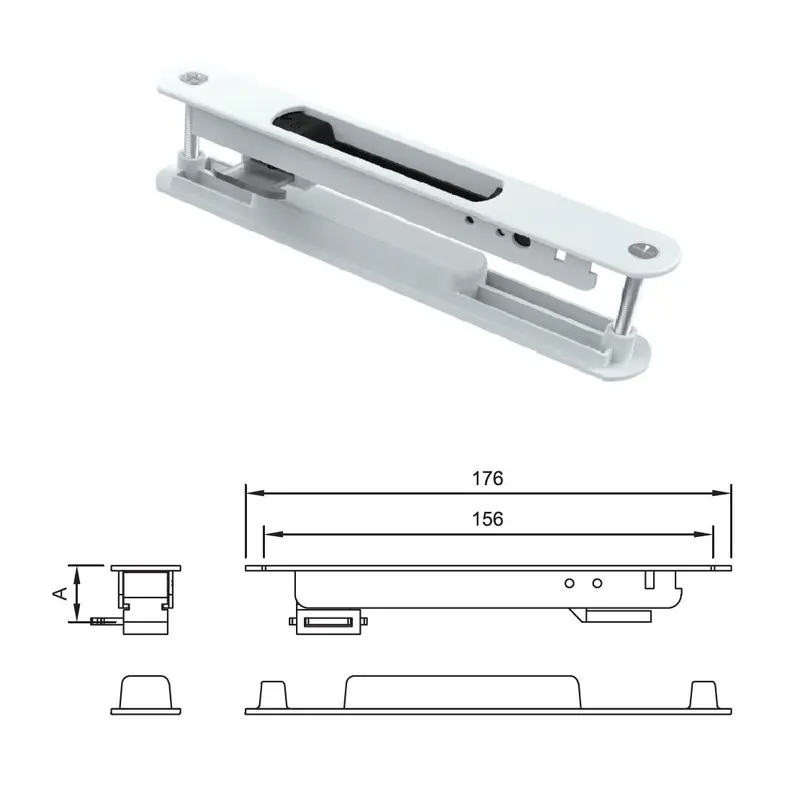 Double-Sided Recessed Manual Lock For Upvc & Aluminum Windows – White Finish 1