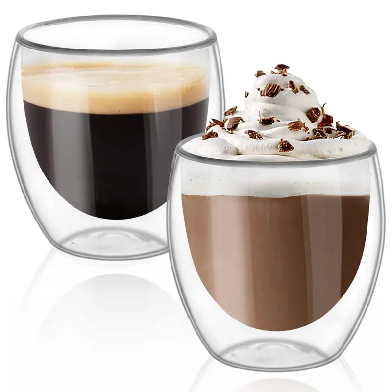 Double-Walled Glass Tumblers – 250Ml (8.5Oz) Set Of 2 For Hot Or Cold Beverages 1