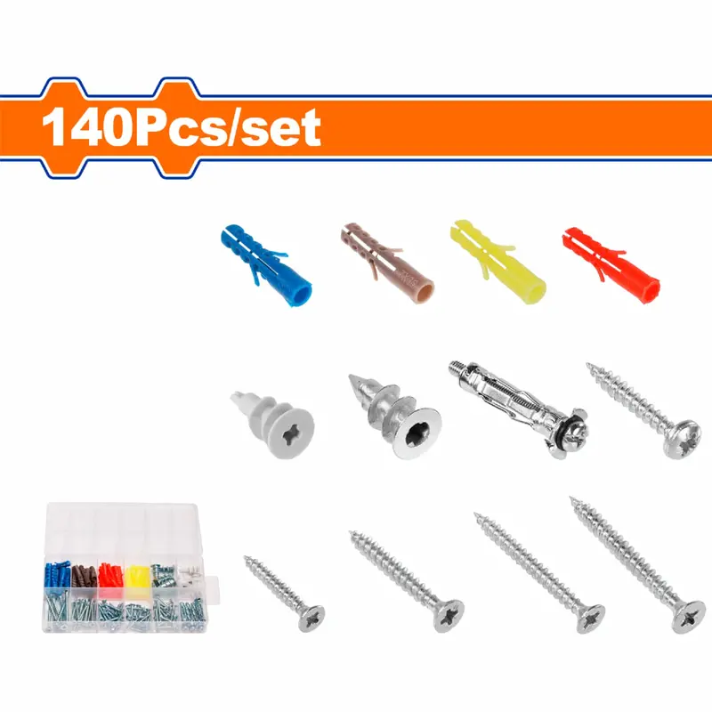 Drywall Anchor & Screw Assortment – 140-Piece Kit For Gypsum And Plasterboard Installation 1
