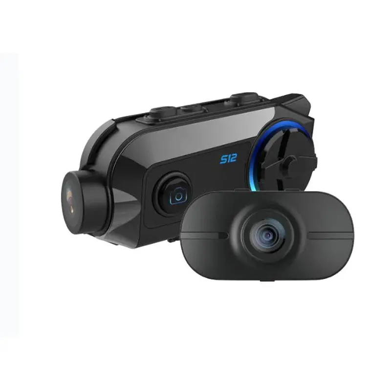 Dual-Camera Bluetooth Helmet Intercom – S12 (Front & Rear Cameras) 1