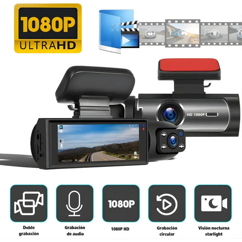 Dual-Channel 1080P Car Dash Cam With Front & Rear Recording – Hd Night Vision, Wi-Fi Connectivity, And 32Gb Microsd Included 1