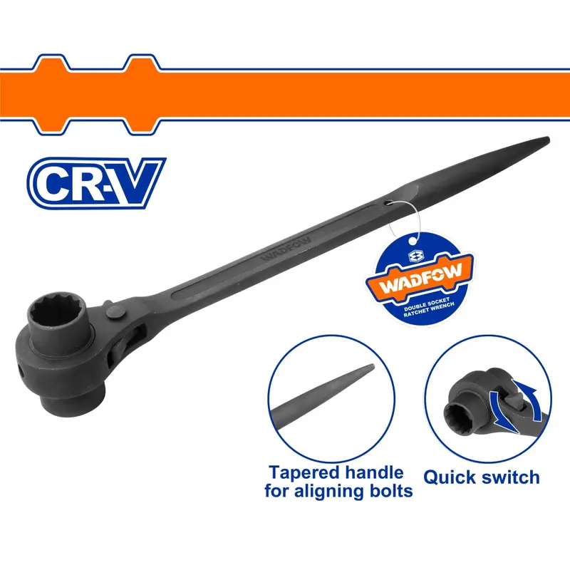 Dual-Ended Scaffold Wrenches – 12-Point Forged Chrome-Vanadium Steel, Heat-Treated 1