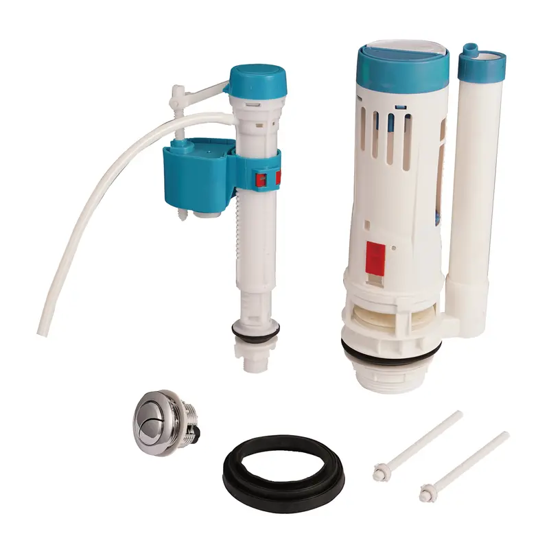 Dual-Function Toilet Fill & Flush Valve Kit – 2-Inch Replacement System With Push Button And Hardware 2