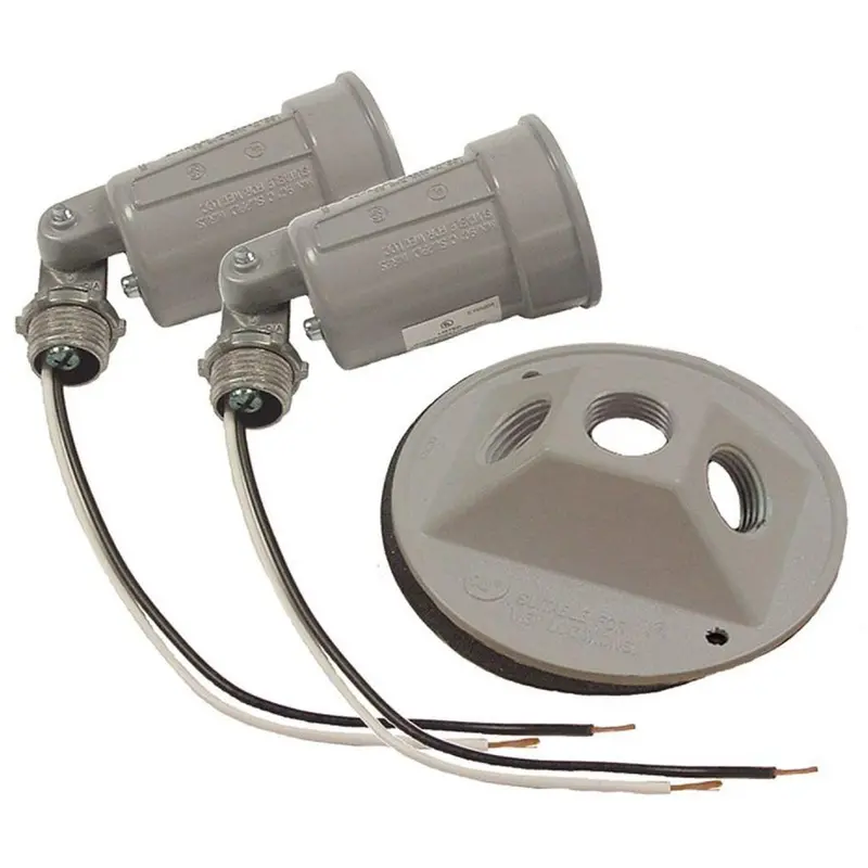 Dual Outdoor Lamp Fixture With E27 Aluminum Socket – 125V, 60Hz 1