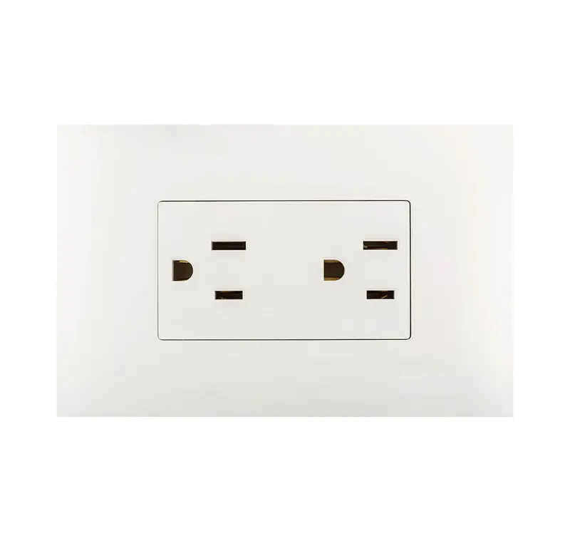 Dual Receptacle Outlet – 15A, 125V, 60Hz, Clean White Finish 1