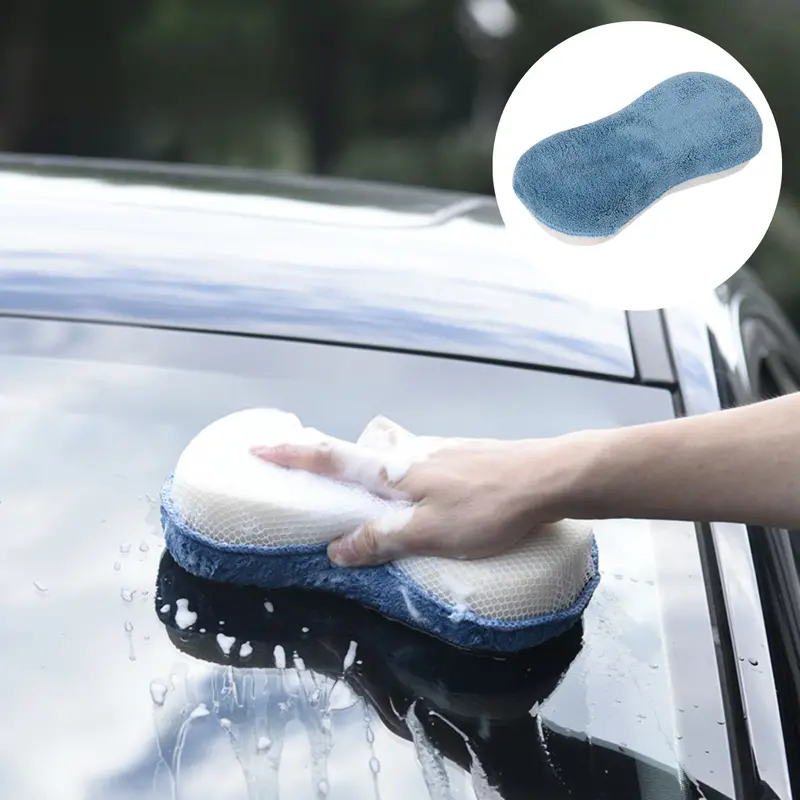 Dual-Texture 2-In-1 Microfiber Scrub Sponge (23X12X5 Cm) – Soft, Non-Scratch Oval Design 1