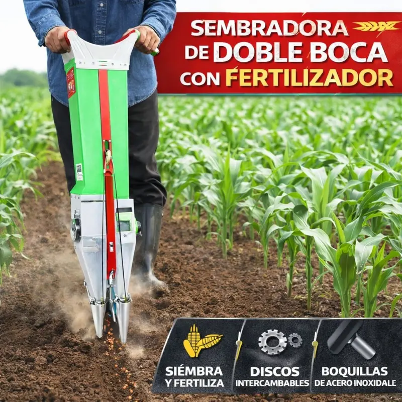 Dual-Tip Manual Seeder & Fertilizer Applicator – Adjustable Dosage For Corn, Cassava, Soybeans & Legumes (Includes Accessories) 1