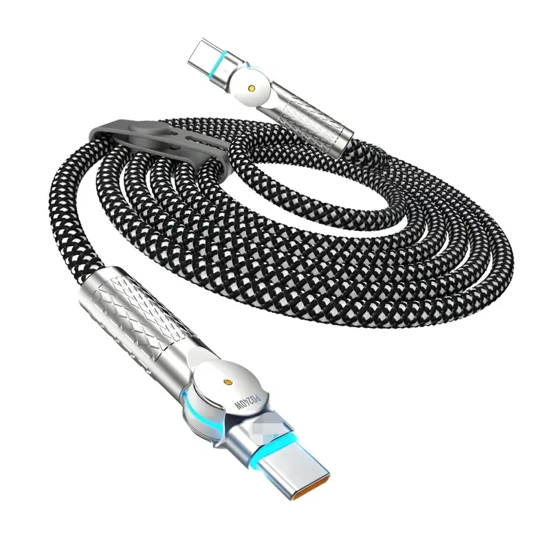E-Marked Usb-C To Usb-C Cable – 240W Pd Support, 180° Rotating Connector, Reinforced Braid – 3 M Black 1