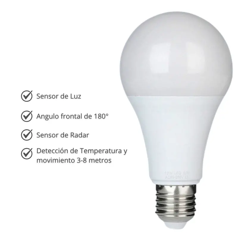 E27 Led Photocell Light Bulb – Auto-On Motion-Sensing Lamp For Garages, Patios, Entrances & Hallways (9W) 1