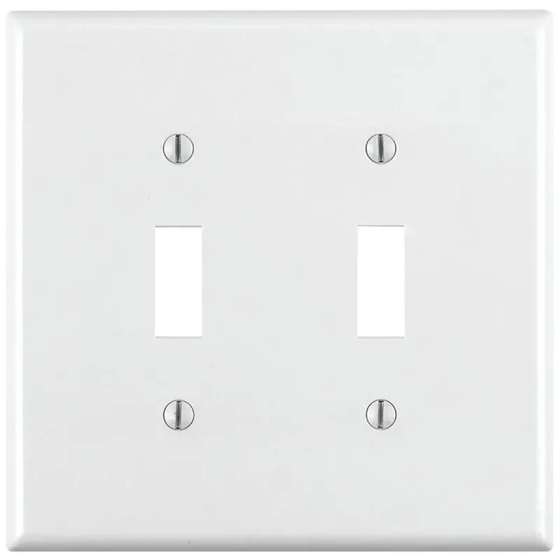 Economy White Double-Gang Switch Cover – Includes Metal Screws 1