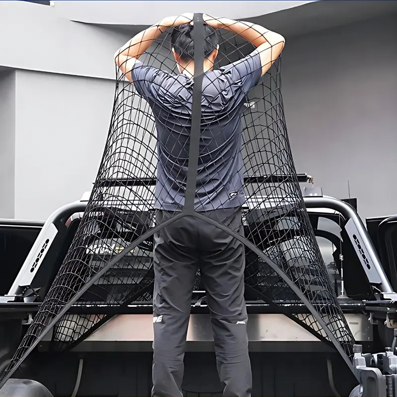 Elastic Cargo Net For Vehicle Trunks – 120 X 100 Cm Stretchable Load Securing Mesh For Suvs, Pickups & Cars 1