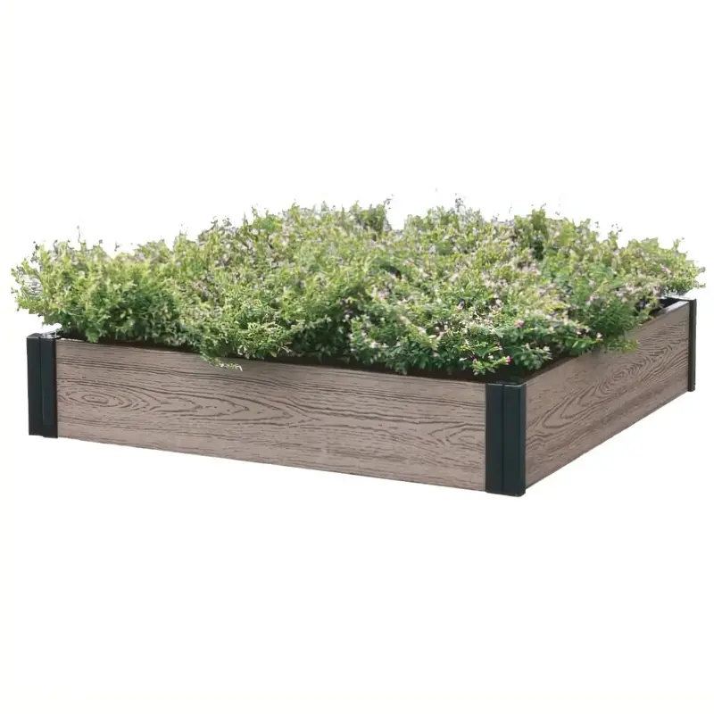 Elevated Wpc Planter Box For Gardens – 95×90×18 Cm Dark Brown Modular Raised Bed For Flowers & Vegetables 1