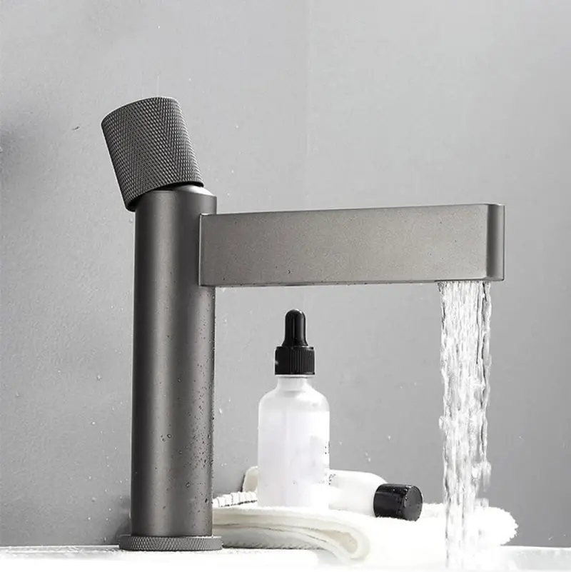 Ergonomic Basin Faucet – 26 Cm Lever-Handle Monobloc, Matte Gray Finish, Smooth Operation 1
