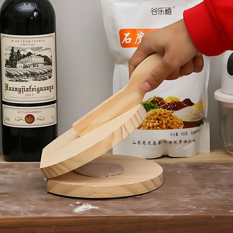 Ergonomic Wooden Empanada Press – Adjustable Patacón Maker With Comfort Grip 1