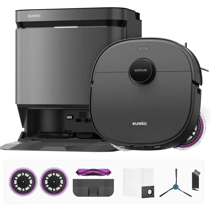 Eureka J15 Ultra Robot Vacuum & Mop – 19,000 Pa Suction, Ai Camera, Pet Hair Cut, Hot Water Mopping, 8-In-1 Dock 1