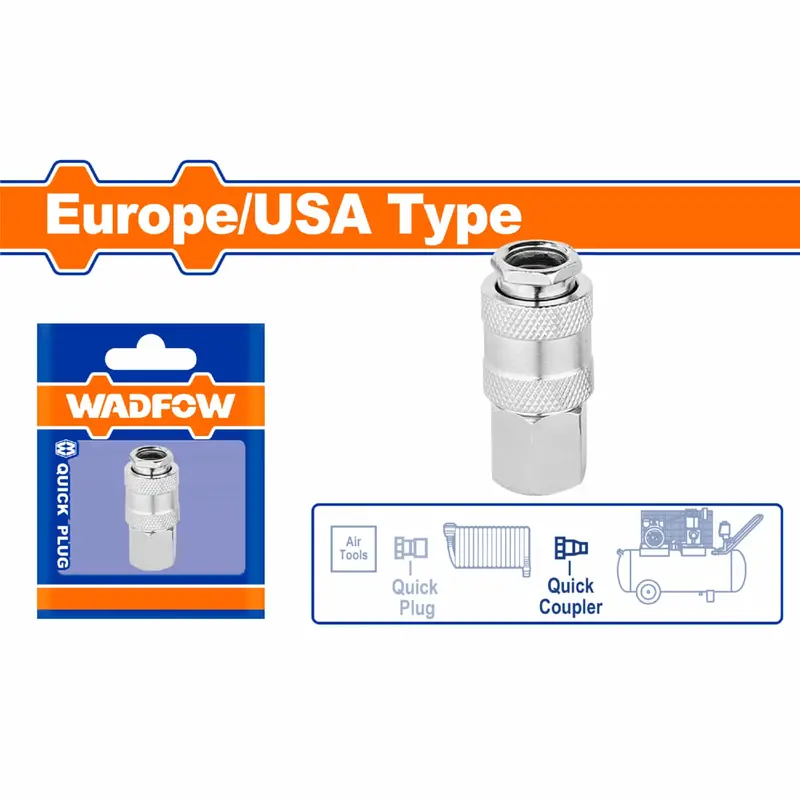 European/American-Style Female Air Coupler – 1/4 Inch Quick-Connect Fitting 1