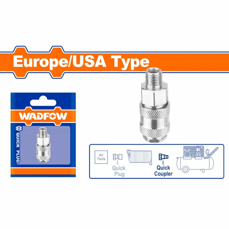 European/American-Style Male Air Connector – 1/4 Inch Quick-Release Fitting 1
