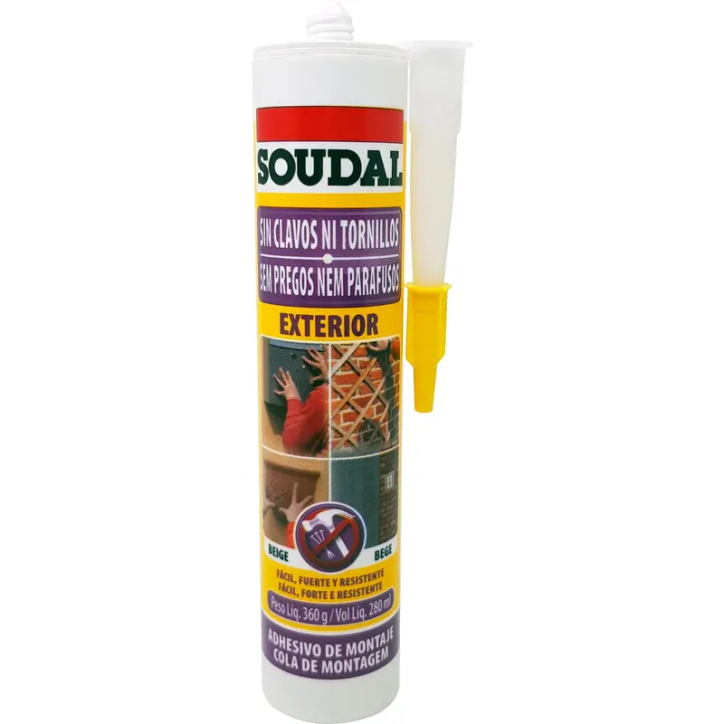 Exterior Mounting Adhesive – Nail-Free & Screw-Free Beige Bonding Gel (360 G) 1