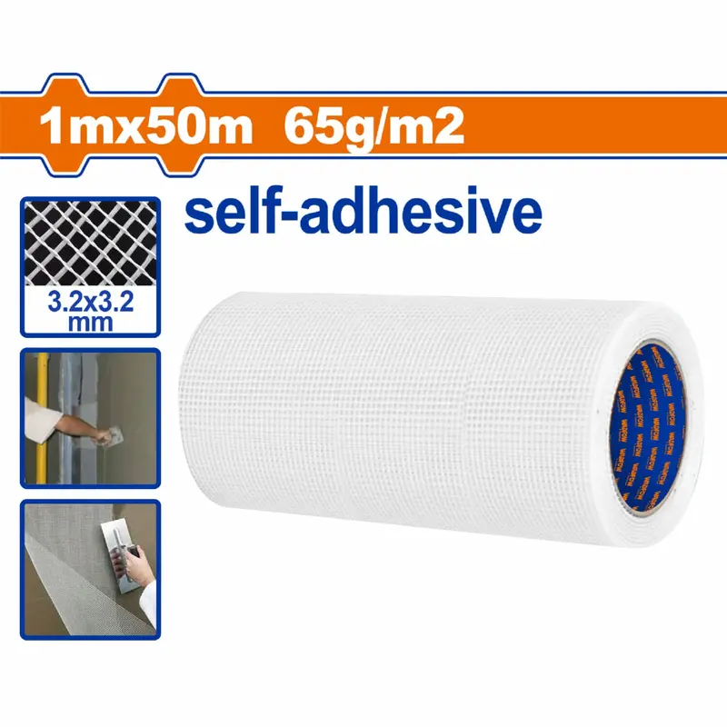 Fiberglass Mesh Drywall Repair Tape — 50 M × 1 M, 65 G/M², White, Self-Adhesive For Wall Cracks And Plaster Reinforcement 1