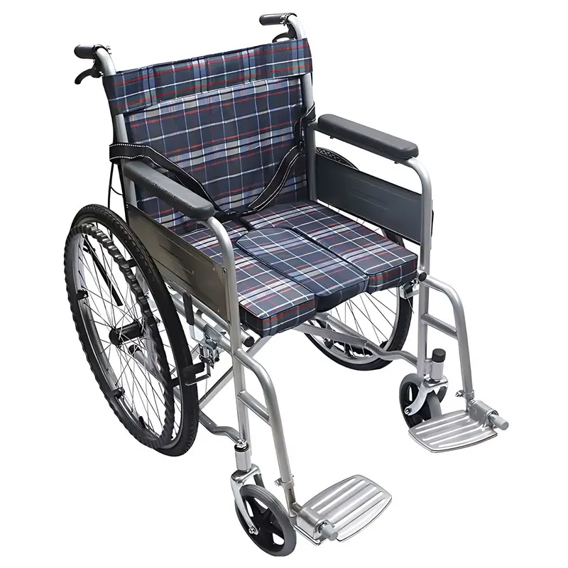 Foldable 24" Wheelchair With Removable Sanitary Bucket – 100 Kg Capacity, Multi-Use Mobility Aid 1