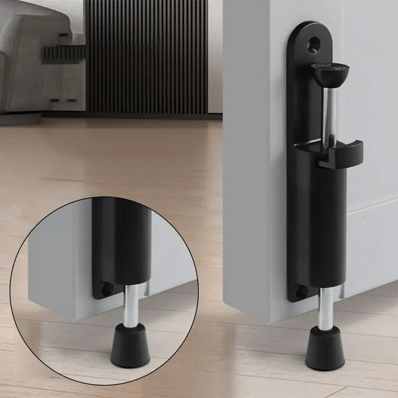 Foot-Activated Door Stopper – Hands-Free Pedal Holder In Sleek Black Finish 1