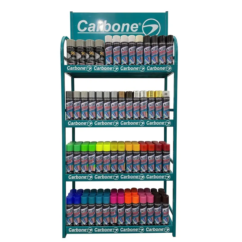 Freestanding Paint Can Display Rack – Carbon Finish, 800 × 300 × 1750Mm, Holds 275 Cans 1
