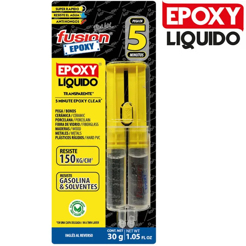 Fusion Epoxy Syringe Kit – 5-Minute Clear Two-Part Epoxy Adhesive 1